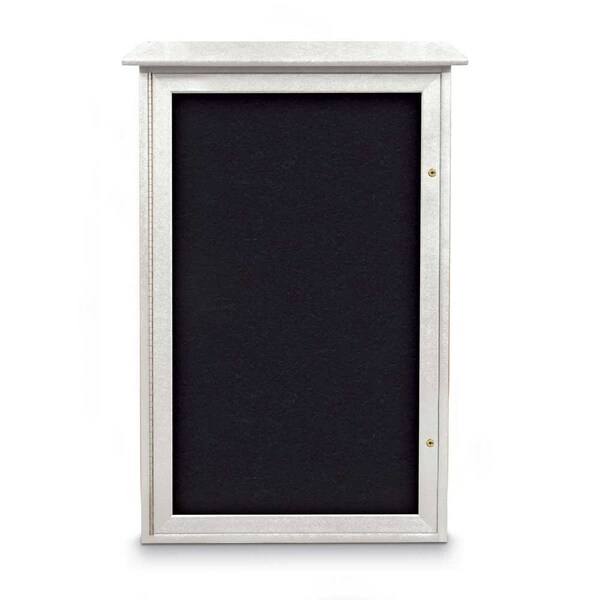 Indoor Enclosed Combo Board, 72"x36", Satin Frame/Black & Forbo